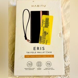 Eris tri-fold wallet wristlet phone case for iPhone 11 Pro. New in box.